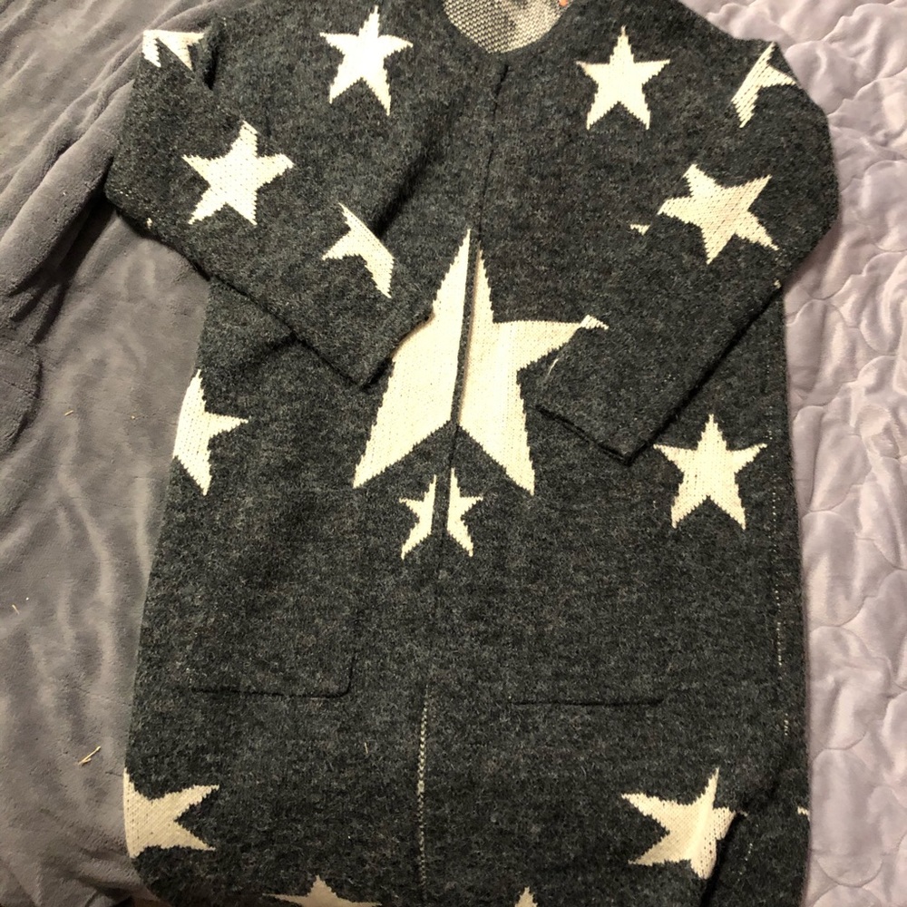 Lulumari Star Pattern Cardigan Duster.  NWOT